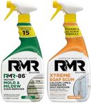 RMR Instant Mold & Mildew Stain Remover Spray + Xtreme Soap Scum Remover, No-Scrub Indoor/Outdoor Cleaning System for Bathroom, Shower, Siding, & Deck, 2–32 Oz Bottles