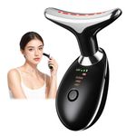 Facial and Neck Massager, Multifunctional Face Massager, Face Sculpting Tool with Vibration, Thermal Function for Skin Care and Double Chin (Black)