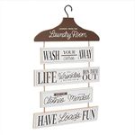 Farmlyn Creek Lessons from The Laundry Room Sign Funny Hanging Wooden Wall Plaque, Cute Laundry Room Decor and Accessories for Bathroom, Farmhouse-Style Home Decor (5 Pieces, 12x20 in)