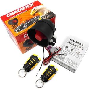 CHADWICK Car Horn Siren Alarm,Universal Car Alarm Security Protection System with 2 Remote Controls,7-Level Sensitivity,12v,Anti-Theft Device,No Thread Trimmin,Non-Destructive Installation (CW-8182)