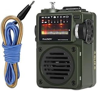 Raddy RF750 Portable Shortwave Radio Full Band Radio, FM AM CB SW VHF Radio Receiver, Digital Aircraft Radio with Rechargeable Battery, Alarm