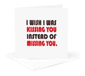 3dRose I Wish I Was Kissing You Instead Of Missing You. Love Is Forever. - Greeting Card, 6" x 6", Single (gc_256815_5)