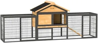 PawHut Rabbit Hutch Outdoor, 85" La