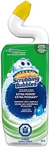 Scrubbing Bubbles Extra Power Toilet Bowl Cleaner, Destroys 100% of Limescale, Rainshower Scent, 710mL (Packaging May Vary)