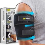 BLITZU Bicep & Tricep Tendonitis Brace Compression Sleeve. Upper Arm Brace Wrap Support Tendon Band for Pain Relief, Muscle Strains Recovery & Inflammation for Men & Women. Black S-M