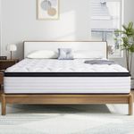 Anlowo King Mattress, 22cm Memory Foam Pocketed Coil Mattress, Hybrid Mattress with Breathable Foam and Motion Isolation Individually Encased Coils, High Comfort Mattress(150×190×22cm)