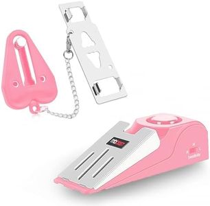 MBBEST Hotel Door Lock & Door Stop Alarm,Dual Protection Security Devices Pocket Door Stopper Self Defensey Tools for Hotel Travel Home Apartment House, Pink/Pink