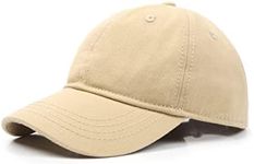 Zylioo Small Head Baseball Cap,Petite Size Ball Cap,Relaxed Little Sports Cap,Adjustable Tiny Fitted Golf Cap, Khaki-fits 21"-22", Small-Medium