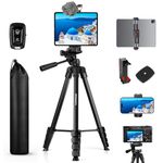 SPEMUNTO 170 cm/67" Tripod for iPhone iPad, Professional Aluminum Camera Tripod with Wireless Remote Carry Bag, Travel Cell Phone Trepied for Video Recording Selfie Stick Live Stream Vlogging