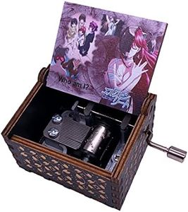 Youtang Elfen Lied - Caja de música grabada de madera mini manivela impresa con imagen musical para Navidad, regalo de cumpleaños, imagen 2