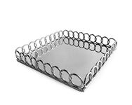 American Atelier 1332766 Looped Square Mirror Tray, Silver