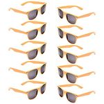 Oaonnea 10 Packs UV Protection Neon Colors 80's Retro Classic Party Favors Sunglasses (Yellow)