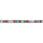 Multicolor Good Luck Long Fold Banner (3.6 Meters) 1 Piece - Decorative Party Banner for Festivities and Celebrations