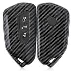 kwmobile Car Key Cover Compatible with VW Golf 8 3 Button Car Key - Hard Case - Carbon Black