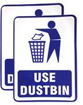 eSplanade Use Dustbin/Trash Bin Sign Sticker Decal - Easy to Mount Weather Resistant Long Lasting Ink (Size -7.5"x5.5")