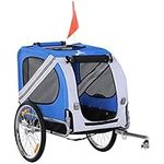 Aosom Dog Bike Trailer Pet Cart Bicycle Wagon Cargo Carrier Attachment for Travel with 3 Entrances Large Wheels for Off-Road & Mesh Screen, White