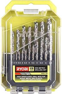 Ryobi 19 Piece Metric High Speed Steel Drill Bit Set