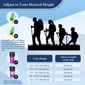TheFitLife Trekking Poles 2-Pack – Lightweight Adjustable Walking Sticks