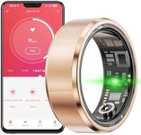3Cloudge Sleep Tracker Ring for Men Pedometer Body Exercise Monitor, IP68 Waterproof 5.1 Bluetooth Smart Ring Tracker Gold US9
