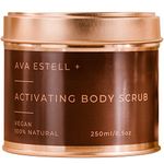 Ava Estell Activating Natural Exfoliating Body Scrub – Great for Refreshed, Clean & Healthy Skin - Natural Body Scrubs for Women Exfoliation to Lighten Dark Spots, Stretchmarks, Blemishes, 250mL