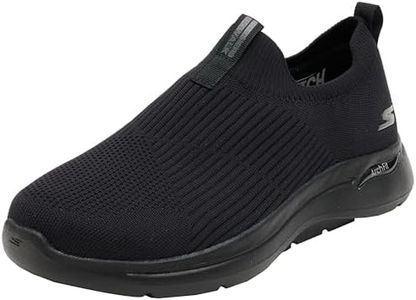 Skechers Men's GOwalk Arch Fit - Iconic Slip-On Sneaker, Black/Black, US 9