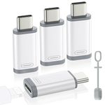 MoKo 4Pack Lightning Female to USB C Male Adapter,USB-C to Lightning Adapter for iPhone 15/16 Pro/16 Pro Max/Plus,Galaxy S24,iPad Air, iPhone to USB C Adapter for Charging/Data Sync, NOT for Audio/OTG