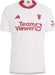 adidas Men's Soccer Manchester United 23/24 Third Jersey- Celebrating Half-a-Century of The Iconic Red Devil, AEROREADY, Cloud White, Medium