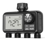 [2026 Upgrade] 4 Zone Sprinkler Timer, Unistyle Programmable Water Timer for Garden Hose, 4 Outlets Hose Timers with Manual Irrigation Timers for Yard and Lawn Patio