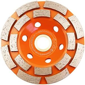 Concrete Diamond Grinding Cup Wheel,BRSCHNITT 4 inch Angle Grinder Diamond Double Row Cutting Wheel for Grinding/Polishing/Cleaning Surface Grinding Granite, Concrete,Stone,Cement,Marble,Rock (100mm)