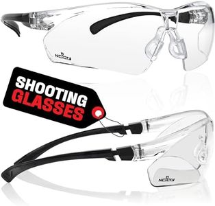NoCry Clear Shooting Glasses for Men with Anti-Fog and Scratch Resistant Wraparound Lenses — ANSI Z87 Safety Glasses with Adjustable Temples & Nose Pad — 100% UV Eye Protection for Shooting (10 pack)