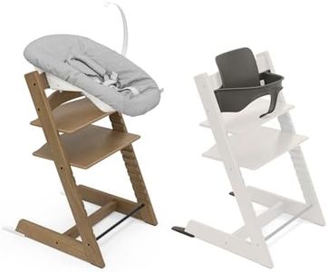 Sedia Stokke Tripp Trapp (Rovere Marrone) con Newborn Set e Baby Set (Hazy Grey) - Design sicuro, regolabile ed ergonomico
