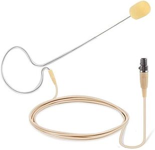 PYLE-PRO On-Ear Audio Condenser Microphone - Portable Omnidirectional Wired Headset Condenser Mic With 4 Pin Mini XLR Cable and Windscreen - Works with Shure System - PMEMS10 (Skin Tone), Beige