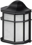 Globe Electric 44048 Melrose 1-Light Outdoor Indoor Wall Sconce, Glossy Black, Frosted PVC Diffuser