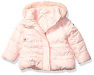 Jessica Simpson Baby Girls' Puffer Jacket Down Alternative Coat, Signature Blush, 12 Months