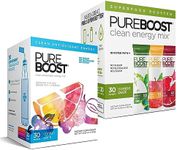 Pureboost Clean Energy and Superfoods Bundle. 60 Stick Packs Boosted with B12, Vitamin C and More. Fruity Combo Pack + Superfoods Combo Pack which Includes 7 Organic Superfoods + Apple Cider Vinegar