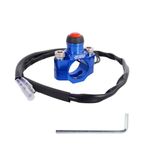 CNC Universal Motorcycle Engine Stop Start Kill Switch Button for KLX250 KLX110 CRF125 CRF250 CRF450 XR250 YZ250 YZ450 WR250 WR450, ATV, Dirt Pit Bike, Scooter with Mounting Backplate Blue