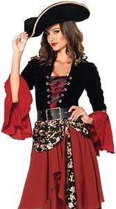 Leg Avenue 85214 - Set per costume da Pirata, Donna, 2 pz., M, Nero/Rosso