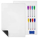 Hisredsun A3 2 Pcs Magnetic Dry Erase Whiteboard Sheet for Fridge,Small Magnet Fridge Message Boards with 8 Pens,2 Eraser,Reminder Sticker, Monthly Planner, Grocery List