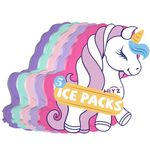 HiYZ Reusable Kids Lunch Box Ice Packs, Slim Ice Packs for Lunch Bags, Coolers Multicolored 5-Pack (Unicorn)