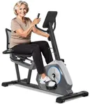 ALPHA CAMP Recumbent Exercise Bike 16-Level Resistance Magnetic Stationary Bike with Bottle Holder Adjustable Wide Cushioned Seat for Home,Heart Rate Handle,LCD Monitor,Bluetooth and App Connectivity