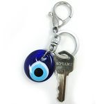 Classic Evil Eye Keychain Blue Glass | Hamsa Good Luck Lucky Charm Protection | Blue Evil Eye Hanging | Amulet Lucky Car Pendant | Lucky Blue Evil Eye Hanging Ornament Amulet | Protection and Blessing