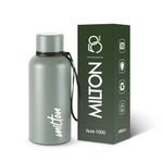 Milton Aura 500 Thermosteel Bottle, 500 ml, Green | 24 Hours Hot and Cold | Easy to Carry | Rust Proof | Leak Proof | Tea | Coffee | Office| Gym | Home | Kitchen | Hiking | Trekking | Travel Bottle