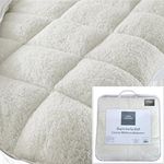 Fine Linens Luxury Super Soft Warm Teddy Fleece Mattress Topper Enhancer Bedding 3 (King Size), Polyester