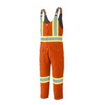 Pioneer Hi Vis Insulated Work Overalls for Men - Heavy Duty 100% Cotton - Rated to -38°C - Bib Pants with Pockets - Orange