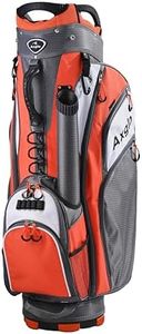 Axglo Golf Cart Bag | Golf Bag | A181 Lightweight 14 Full Length Dividers | Shoulder Straps |Multiple Pockets (Orange)