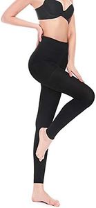 SWOLF Compression Pantyhose Women Men, 20-30 mmHg Gradient Firm Support Compression Stockings Hose - Waist High Edema Moderate Varicose Veins Medical Compression Tights, womens, Footless - Black, Medium