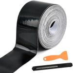 Gloss Black Vinyl Wrap Tape Black 3PCS Kit, 15mx5cm Gloss Black Vinyl Wrap Air-Release Adhesive Vinyl Wrap for Cars Anti-Scratch Car Door Sill Protector Car Sill Protectors Strips for Most Cars