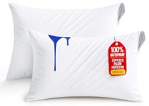 Utopia Bedding Waterproof Zippered Pillow Protectors (50 x 75 cm) - Pack of 2 - Anti Bed Bug and Dust Mite Proof Pillow Encasement