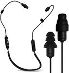 Plugfones Liberate 2.0 Wireless Bluetooth in-Ear Earplug Earbuds - Noise Reduction Headphones with Noise Isolating Mic and Controls (Black & Gray)