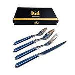 Navy Blue SensiSel 16pc Cutlery Set Mirror Polished Food Grade Stainless Steel - Dishwasher Safe